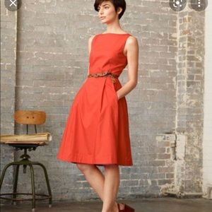 LL Bean Signature Poplin Dress - Red